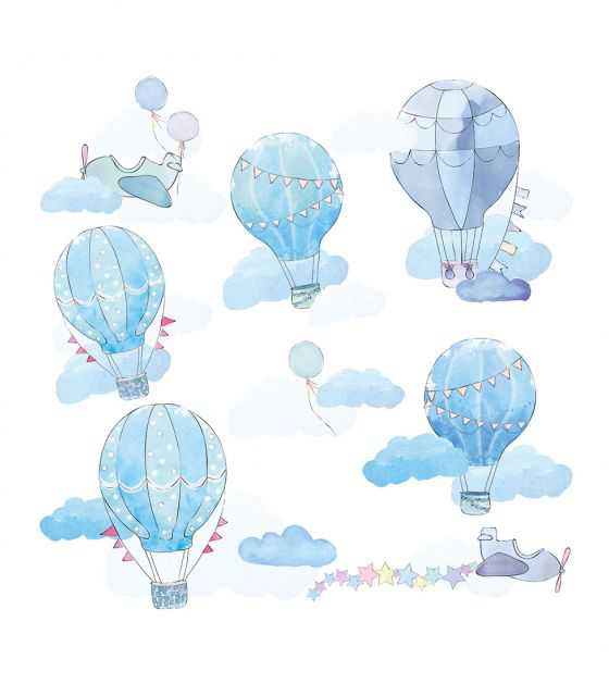 Naklejki balony błękitne