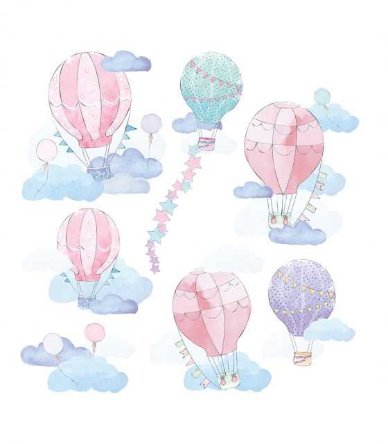 Naklejki balony różowe