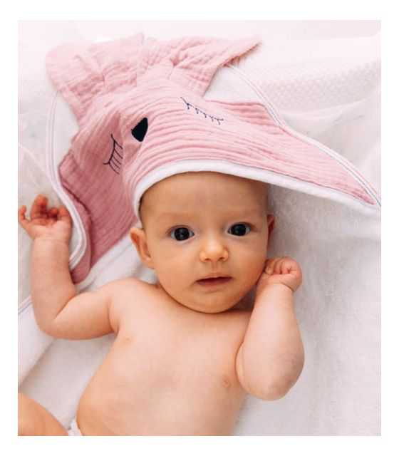 Hi Little One - Ręcznik z kapturem 100 x 100 SLEEPY BUNNY hooded bath towel Blush