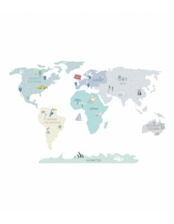 Naklejka MAPA świata - miętowa M