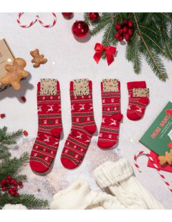 Zestaw 2 par skarpet świątecznych dla rodzica i dziecka