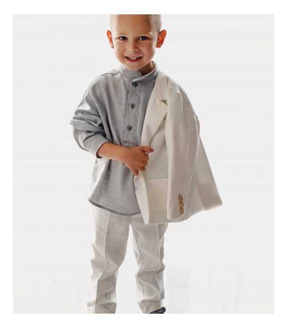 Bianco eleganckie spodnie lniane dla chłopca 