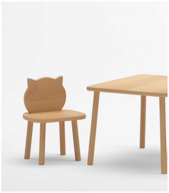 Stolik i 2 krzesełka kotki - buk