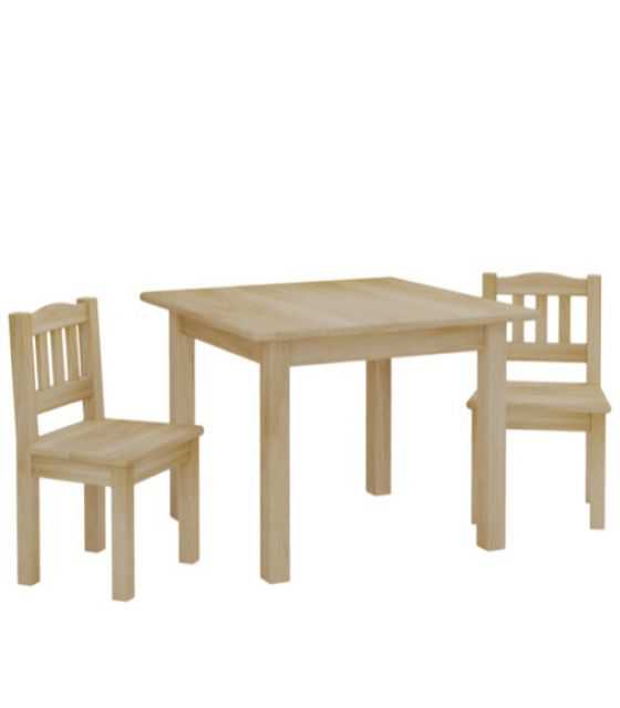 Zestaw stolik i 2 krzesełka- naturalny