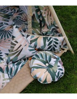 zestaw poduszek dżungla - strona z bawełny z motywem liści