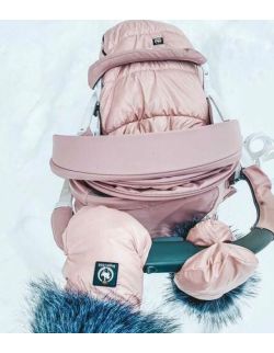 Śpiworek zimowy do wózka różowy mat