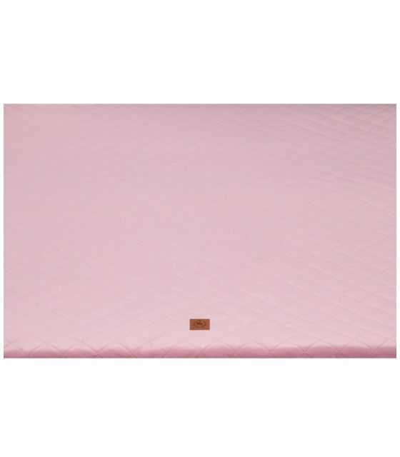 Mata kwadratowa XXL- różowy pikowany velvet