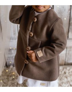 Elegancki płaszcz dla dziewczynki brązowy