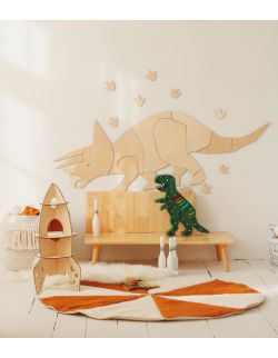 Dinozaur Triceratops dekoracja ścienna origami Rozmiar S