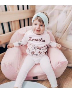 Fotelik dla dziecka różowy pikowany velvet