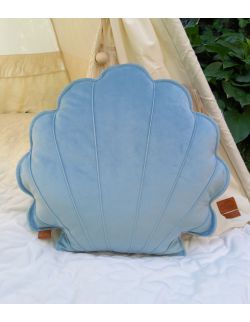 poduszka dekoracyjna morska muszla niebieska