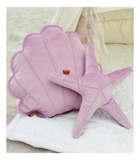 zestaw poduszek dekoracyjnych muszla z rozgwiazdą w kolorze różowym