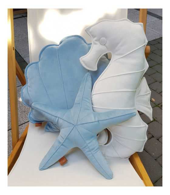 poduszki dekoracyjne muszla z rozgwiazdą zestaw niebieski