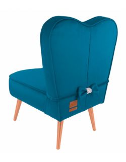 Fotelik krzesełko tapicerowane Serce turkus