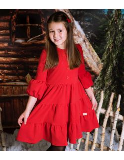 Scarlet czerwona sukienka świateczna dla dziewczynki