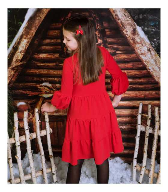 Scarlet czerwona sukienka  dla dziewczynki z falbankami