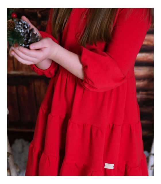 Scarlet czerwona sukienka  dla dziewczynki z falbankami