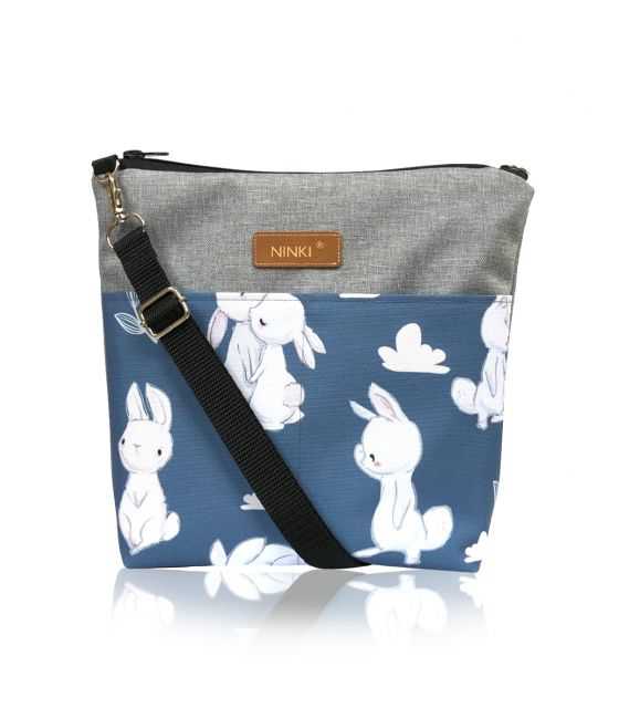 wodoodporna torebka dla dziewczynki Ninki® (biały króliczek na niebieskim tle)