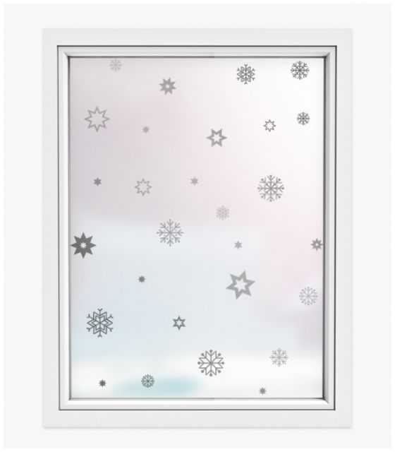 Naklejki Świąteczne Płatki Śniegu i Gwiazdy SW025