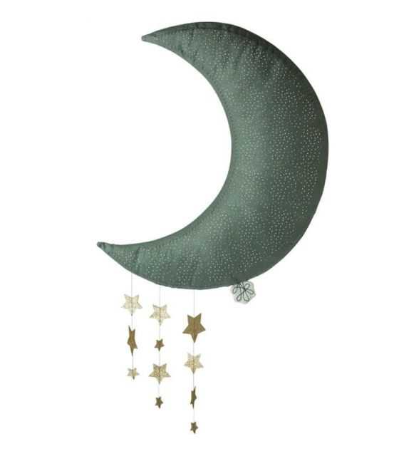 Picca LouLou - Dekoracja ścienna Sparkle Moon GREY with Stars 45 cm