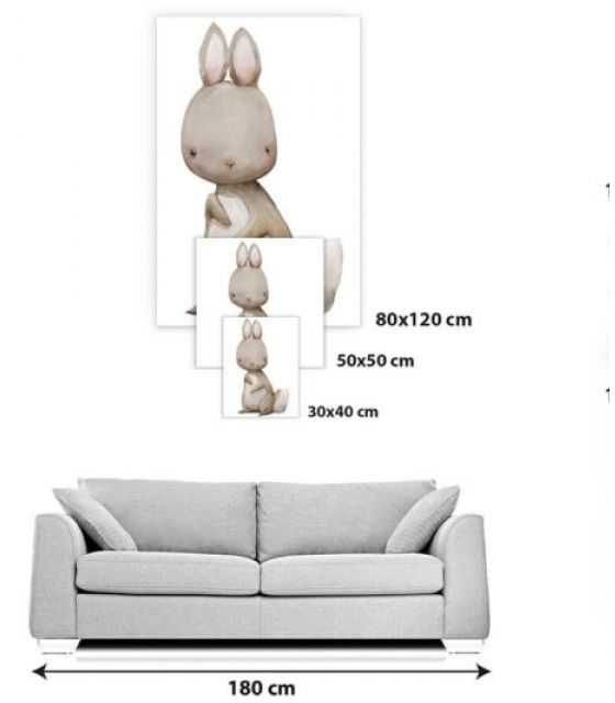 Pastelowy króliczek 30x40 cm