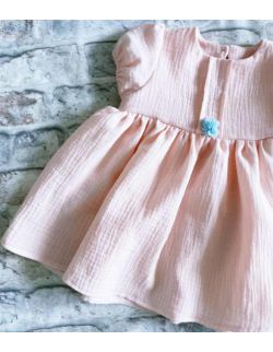 Zosia muślinowa sukienka dla dziewczynki różowa