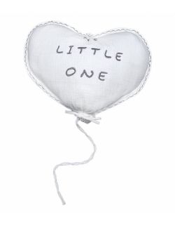 Hi Little One - Poduszka dekoracyjna z organicznego oddychającego BIO muślinu GOTS HEART WHITE