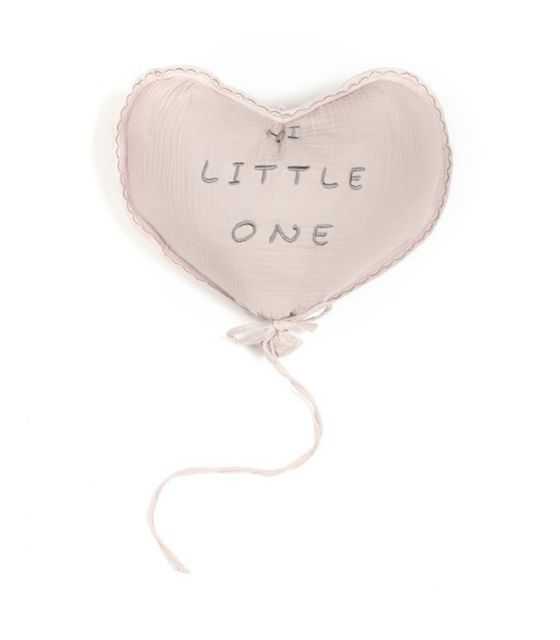 Hi Little One - Poduszka dekoracyjna z organicznego oddychającego BIO muślinu HEART BLUSH