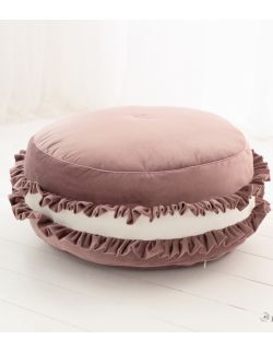 Pufa Macaron Dusty Pink - poduszka w kształcie ciastka