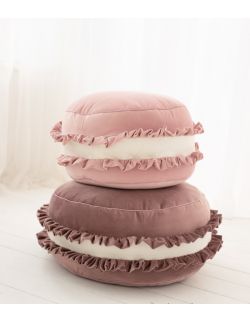 Pufa Macaron Dusty Pink - poduszka w kształcie ciastka