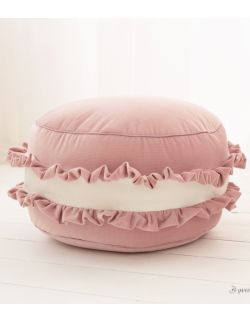 Pufa Macaron Pink - różowa poduszka w kształcie ciastka