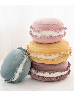 Pufa Blue Macaron - niebieska poduszka w kształcie ciastka