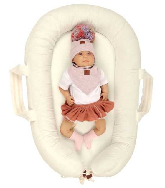 Pom Pom - komplet niemowlęcy czapka z bandanką ALPACA BOHO Pink S