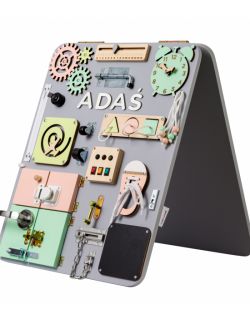 Personalizowana tablica manipulacyjna Woobiboard Plus szara z pastelami STOJĄCA