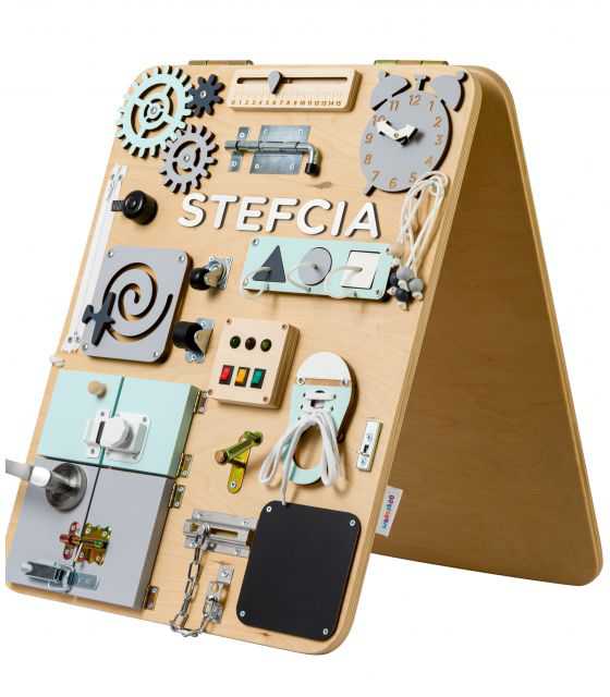 Personalizowana tablica manipulacyjna Woobiboard Plus naturalna z miętą STOJĄCA