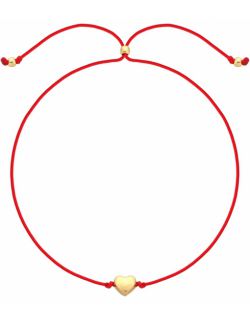 bransoletka na czerwonym sznurku - serduszko