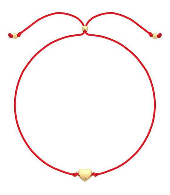 bransoletka na czerwonym sznurku - serduszko