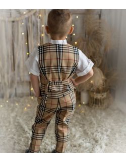 Scottish elegancki komplet beżowy dla chłopca 