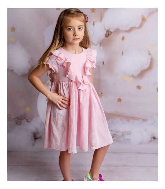 Bianka różowa sukienka dla dziewczynki 