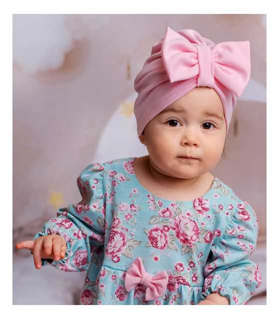 Czapka turban dla dziewczynki różowy