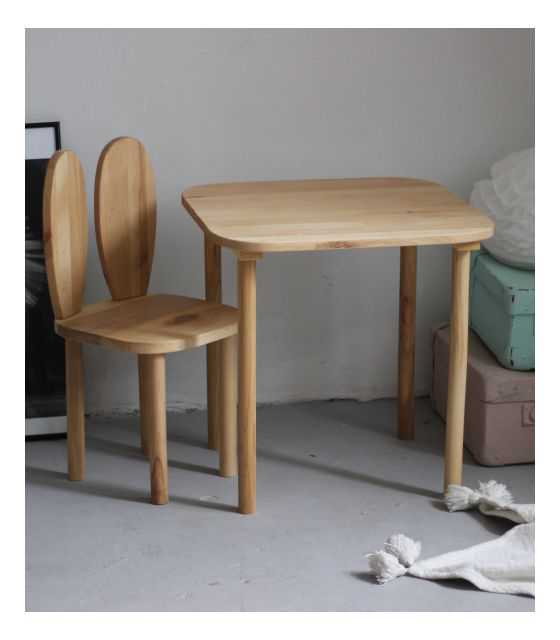 Krzesełko królik + stolik wood