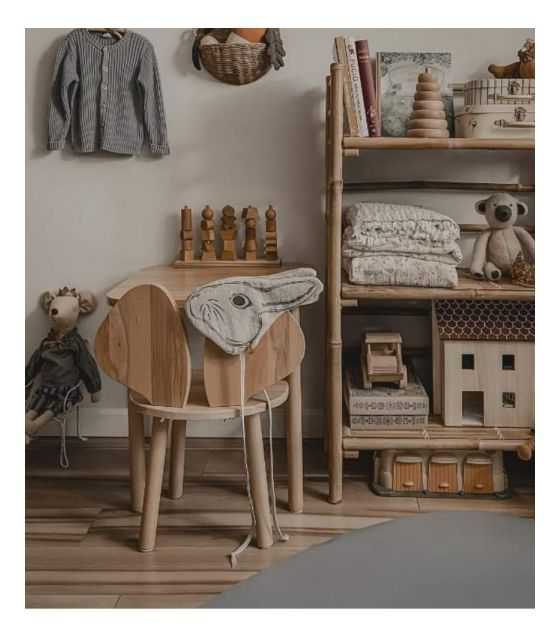 Krzesełko mysz + stolik wood