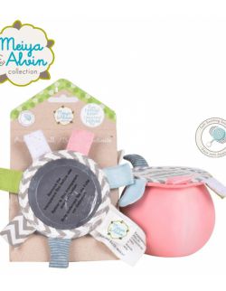 Meiya & Alvin - Piłka sensoryczna z lusterkiem i grzechotką z organicznego kauczuku Hevea Meiya Elephant