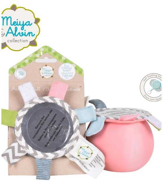 Meiya & Alvin - Piłka sensoryczna z lusterkiem i grzechotką z organicznego kauczuku Hevea Meiya Elephant