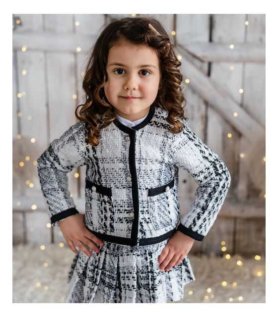 Tweed modny komplet dla dziewczynki 