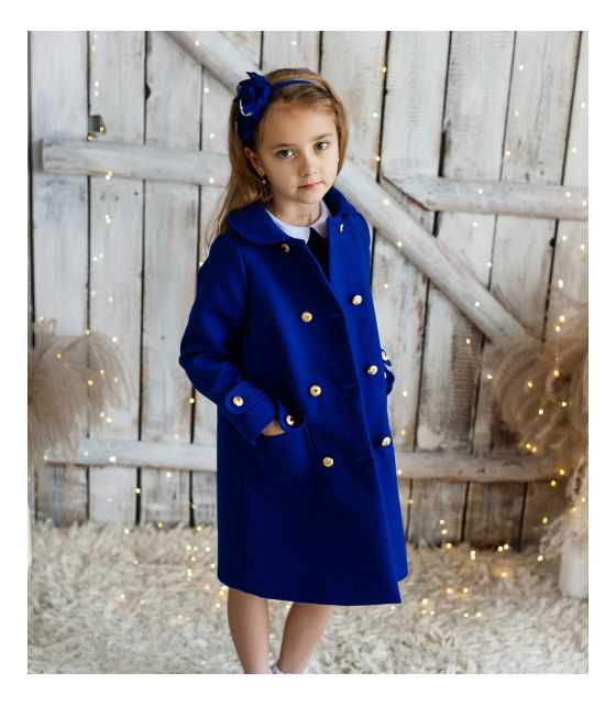 Modny granatowy płaszcz dla dziewczynki