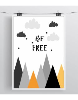 3 plakaty do pokoju dziecka Be Wild/Free/Brave A4