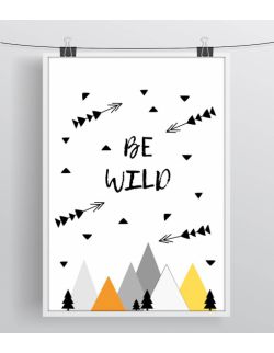 3 plakaty do pokoju dziecka Be Wild/Free/Brave A4
