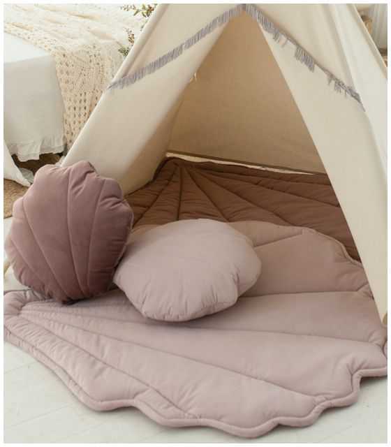 Namiot tipi Pink Mermaid z matą i poduszką