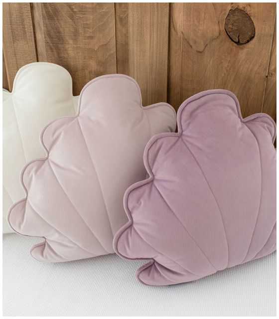 Poduszka muszelka Velvet Pink - Różowa 